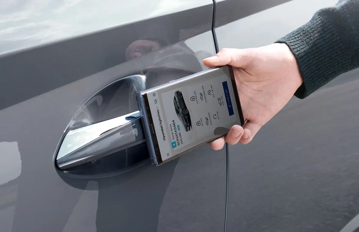 Hyundai digital car key on a smartphone