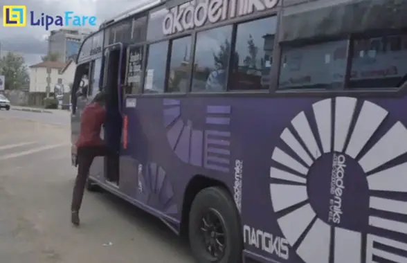 Lipafare cashless payments on Matatu minibuses