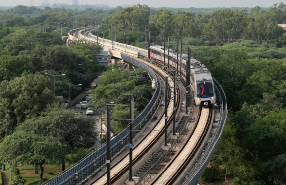 Delhi Metro train which will soon have mobile and contactless ticketing
