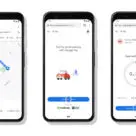 Screenshots showing Google Maps letting users pay for parking via Google Pay