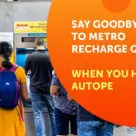 Delhi Metro AutoPe top up at gates promo graphic