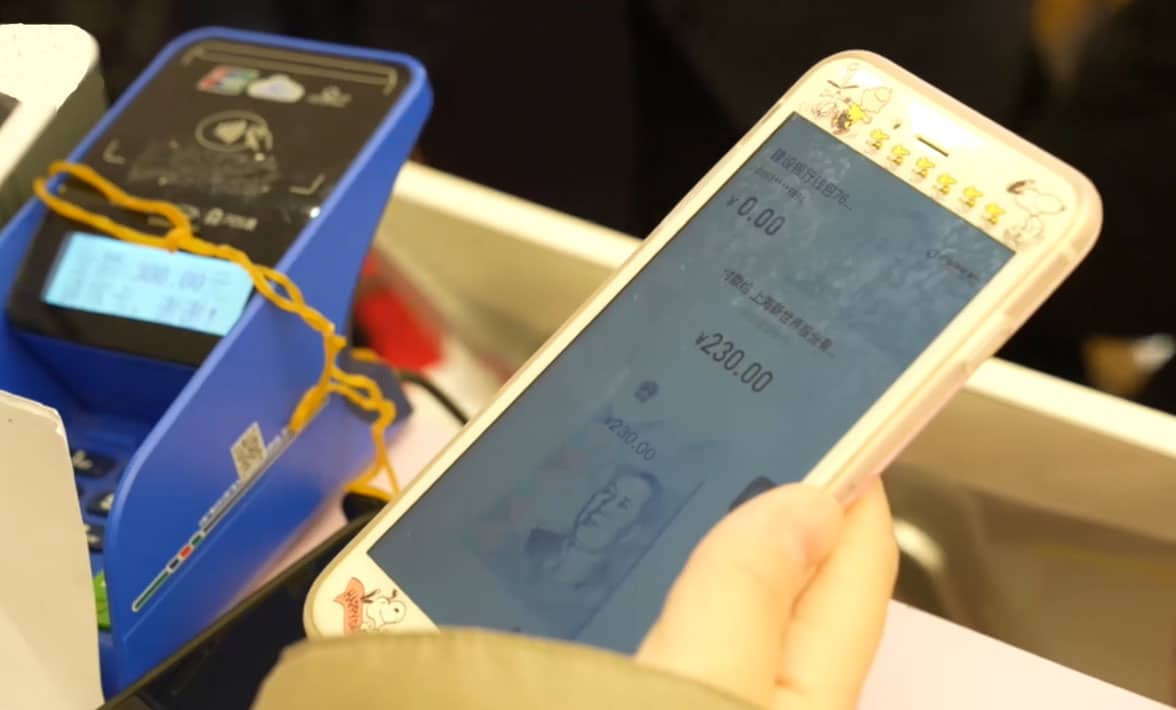 Digital yuan wallet in use on smartphone in Shanghai
