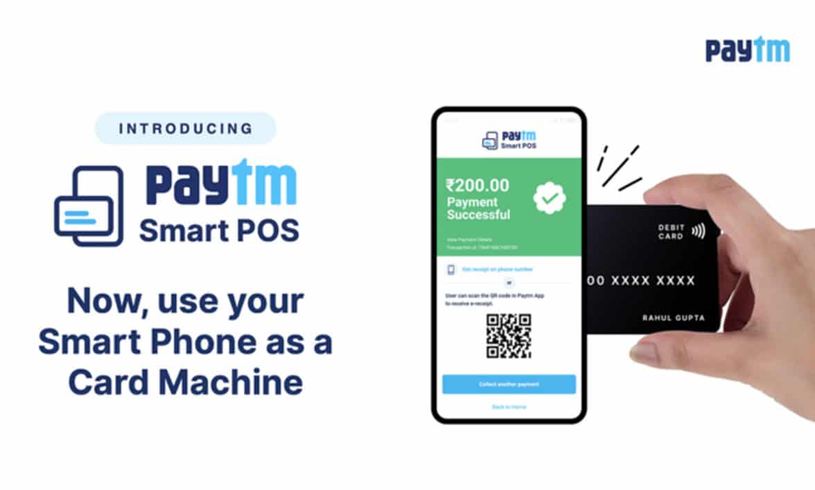 Paytm contactless NFC smart POS for Indian merchantsts on NFC phones