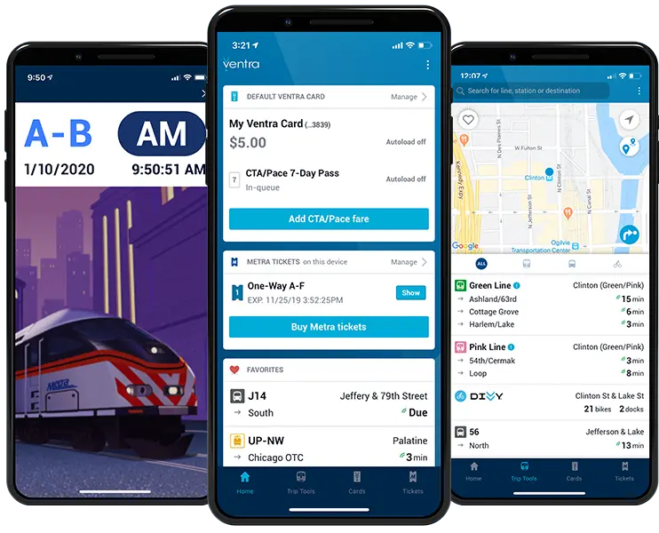 CTA Ventra card on smartphone for tap and pay Chicago travel