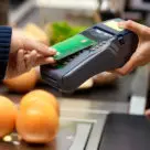 Contactless payment being made with a card