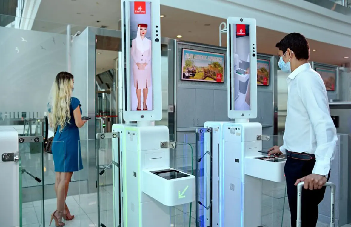 Emirates biometric contactless corridor at airport