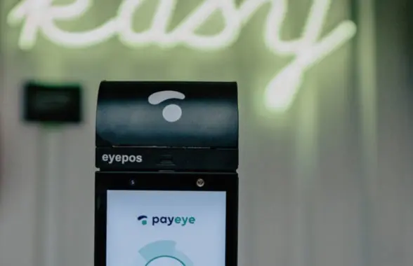 PayEye biometric payment terminal in Polish cinema