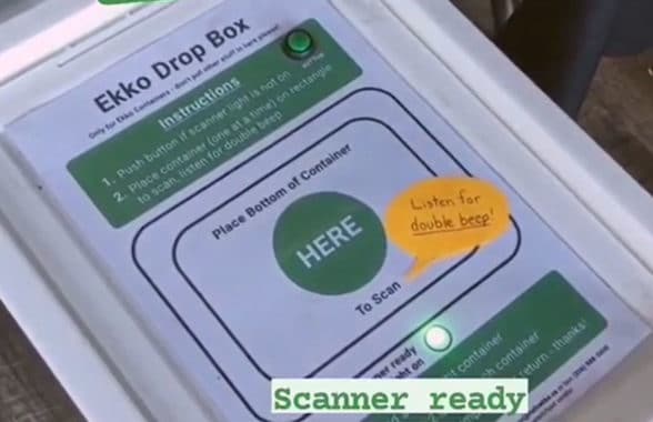 Ekko drop box for reusable NFC food container