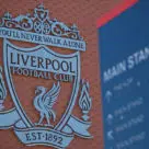 Liverpool Football Club sign outside Anfield Stadium