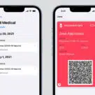 Apple wallet showing digital Covid-19 vaccination records