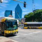 Dallas DART buses with contactless transit ticketing system
