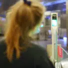 Moscow Metro customer using biometric ticketing system