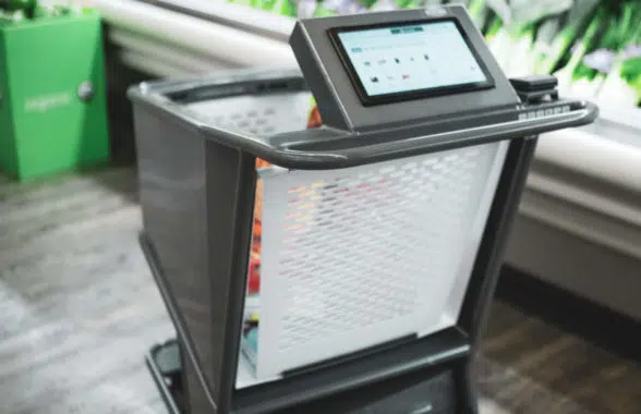 Veeve AI-powered self-checkout shopping cart for Albertsons US grocery stores