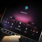 Mercedes dashboard with biometric fingerprint sensor for in-vehicle payments