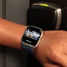 Apple Watch with Apple digital room key being used to unlock room at Hyatt hotel