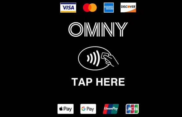 MTA Omny contactless ticketing tap here sign with card brands