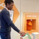 Customer using Sainsbury’s ‘just walk out’ contactless store in London