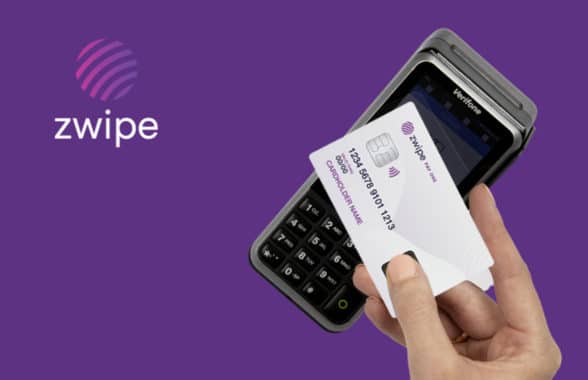 Zwipe Pay One biometric payment card with payment device