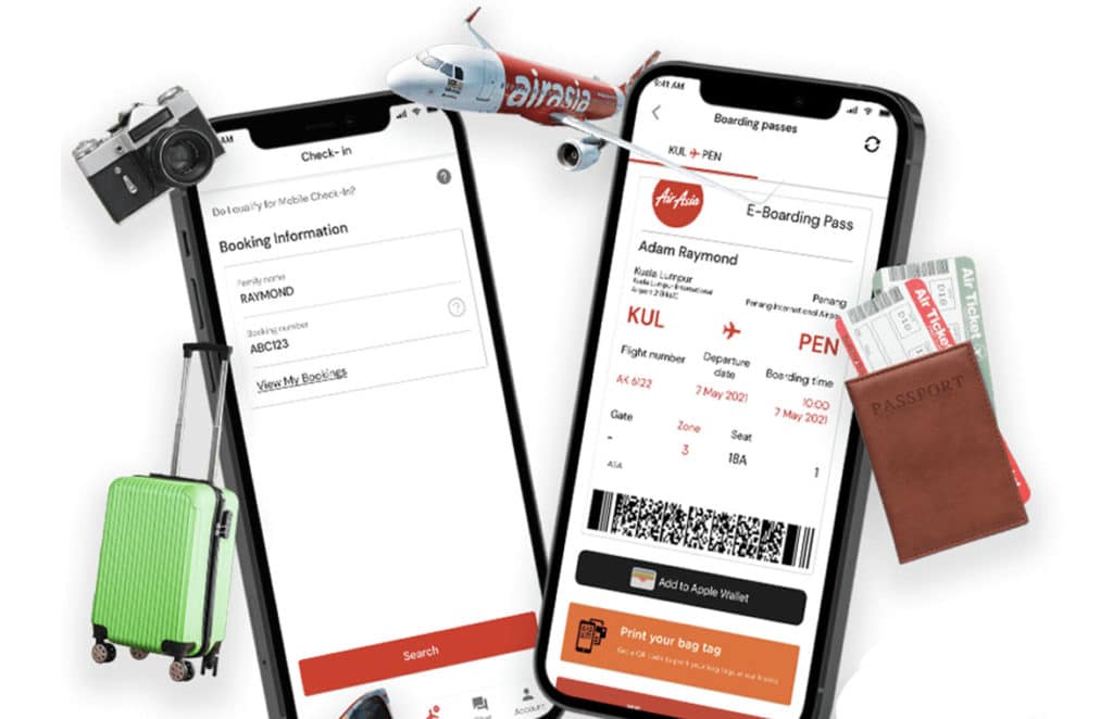 AirAsia Super App contactless self-check-in on smartphones
