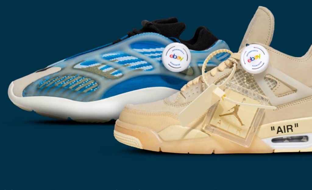 Sneakers authenticated by eBay with NFC tags