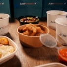 JustKitchen branding on food provided in contactless smart locker pilot in Taiwan