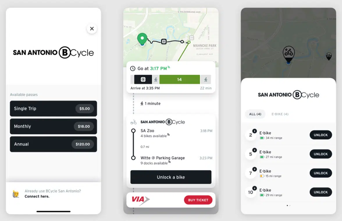 San Antonio ticketing and mobility app with support for adds support for bike share passes