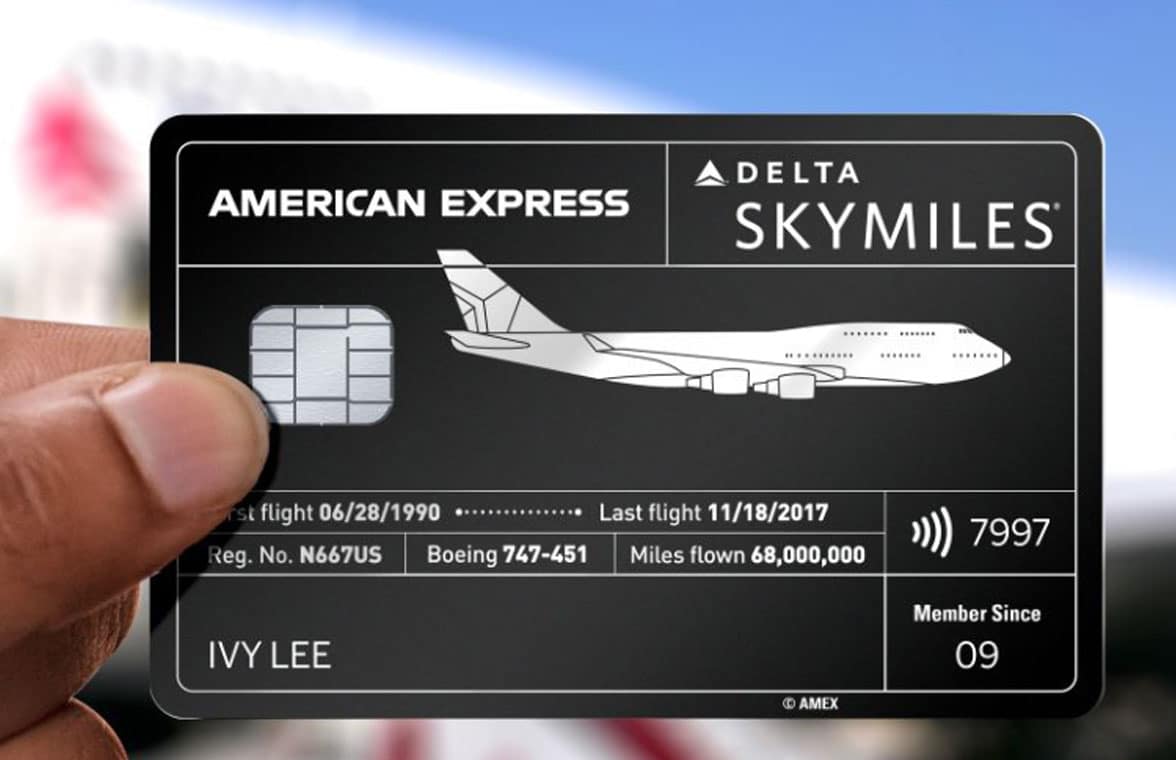 Delta contactless credit card made from aircraft metal