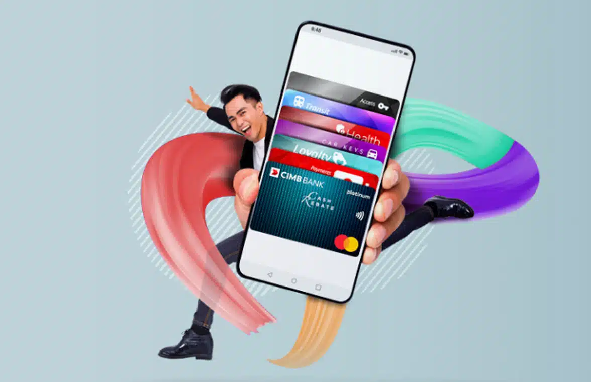 CIMB Bank Malaysia cards on Google Wallet on smartphone