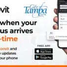 Advert for Tampa Mobility-as-a-Service app for multimodal journey planning and contactless mobile ticketing