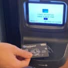 Open loop contactless fare payments reader on Venice public transport network