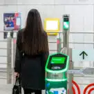 Woman on Moscow Metro using face biometric ticketing