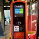 Prague open loop contactless fare payments terminal on a bus
