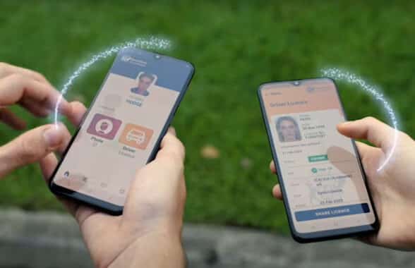 Queensland digital driving licence on two smartphones