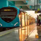 Kochi Metro, India, rapid transit system train entering station