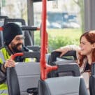 Transport for Wales bus in North Wales with interoperable fare-capped contactless payments