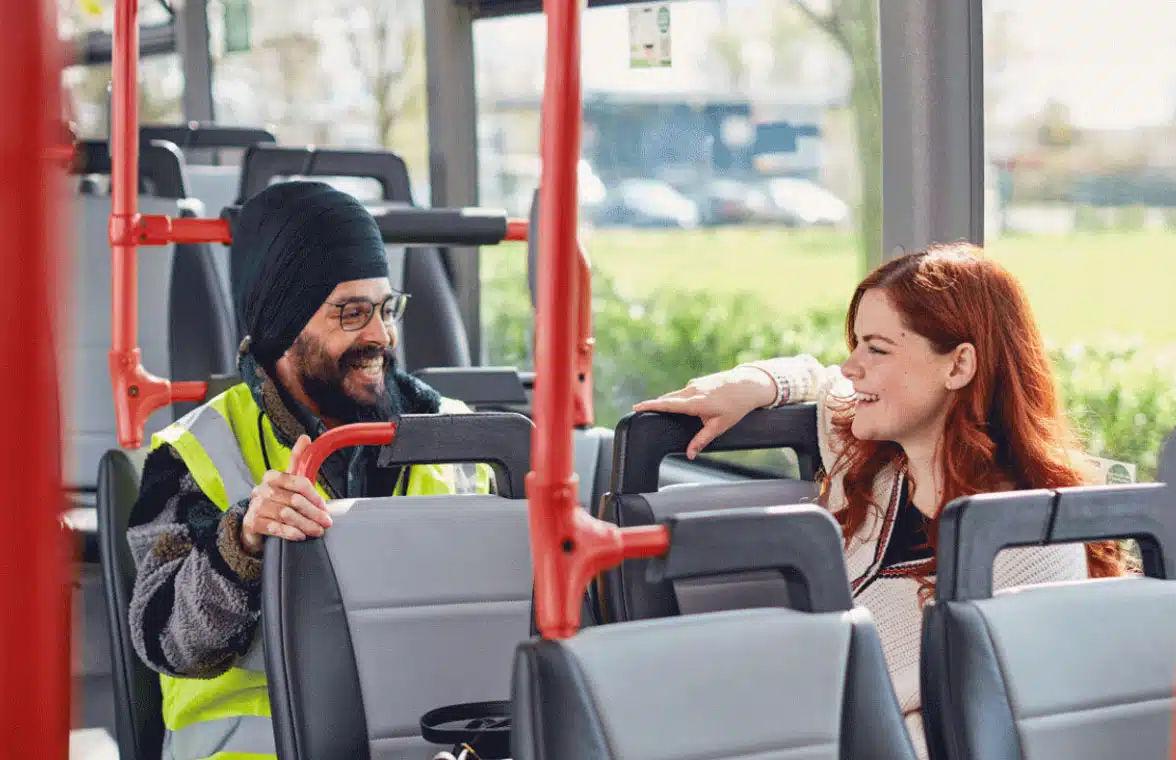 Transport for Wales bus in North Wales with interoperable fare-capped contactless payments