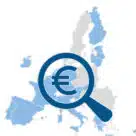 Logo with euro symbol and map of EU for European Parliament paper on risks, challenges and recommendations for digital euro