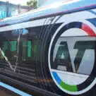 Auckland Transport train which will soon be able to accept open loop contactless payments