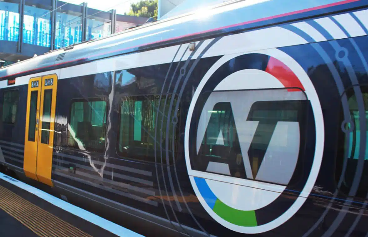 Auckland Transport train which will soon be able to accept open loop contactless payments 