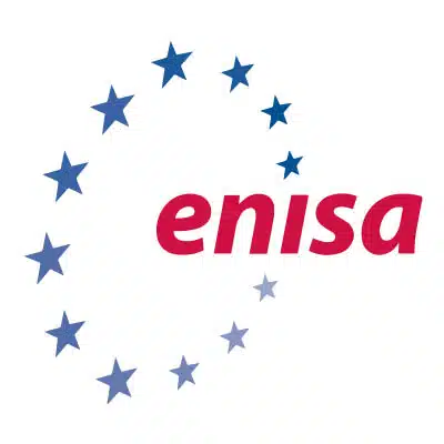 European Union Agency for Cybersecurity (ENISA) logo of blue stars and enisa in red