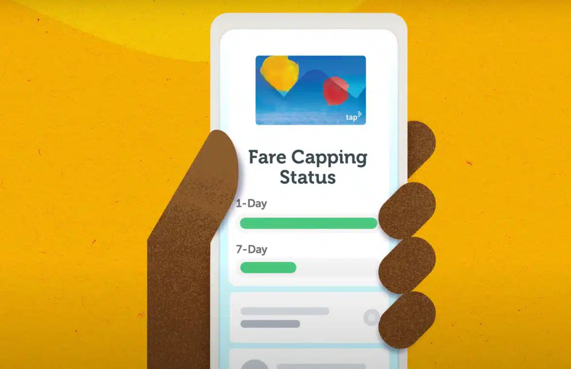Fare capping status screen on LA Metro TAP app