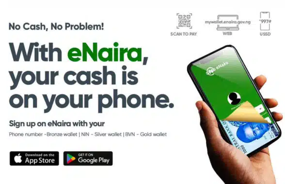 Smartphone with Nigerian cbdc enaira app