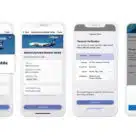 Alaska Airlines digital ID sign-up sequence on smartphone for passengers verifying their passport for international travel