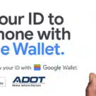 Arizona Motor Vehicle Division banner for Google Wallet digital IDs and driving licences on Android smartphones