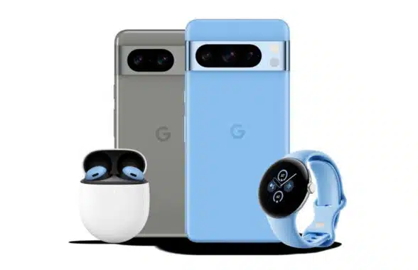 Google Pixel 8 and Pixel 8 Pro smartphones with Google smartwatch