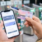 Muscovite card and smartphone being used on Moscow Metro to get discounted tickets