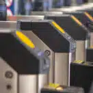 Ticket barriers at UK rail station