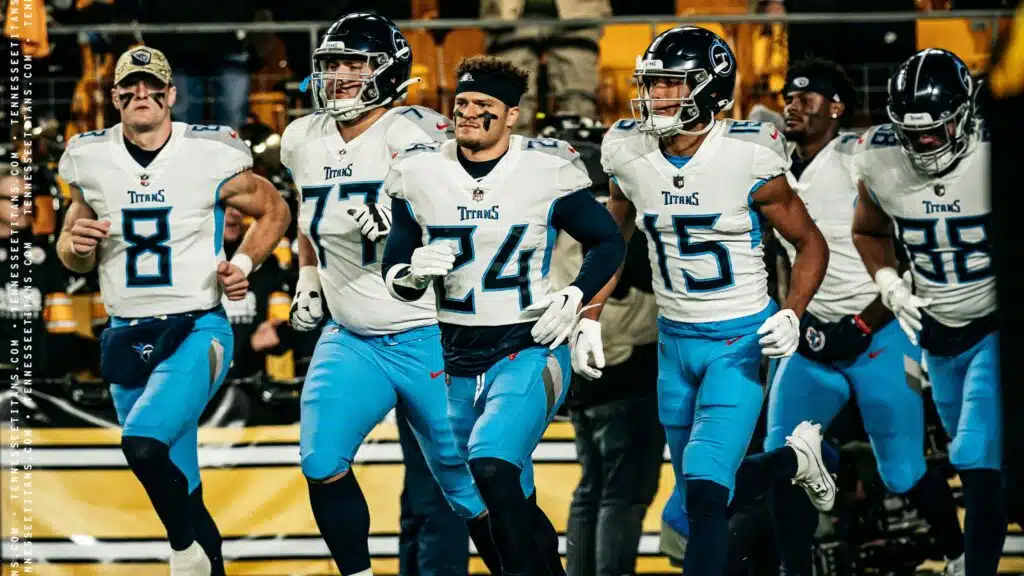 Tennessee Titans players running out
