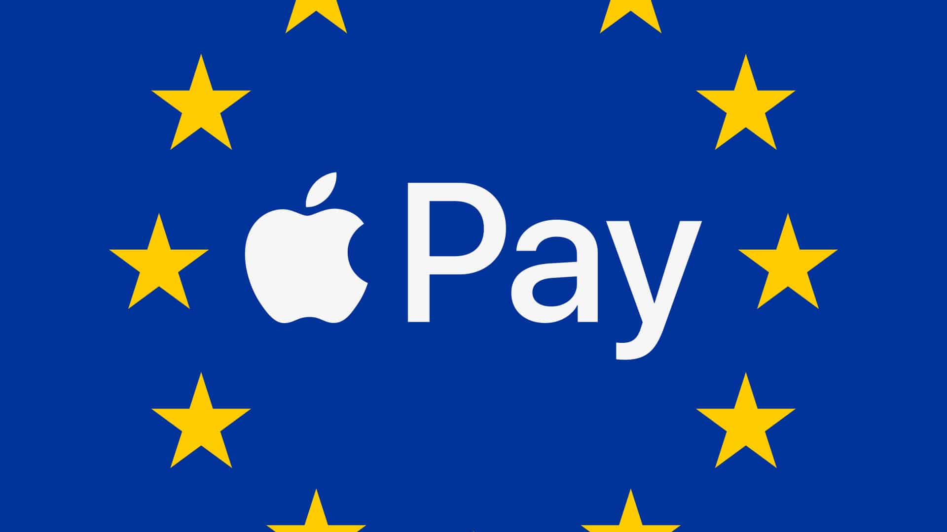 Apple Pay logo over EU flag