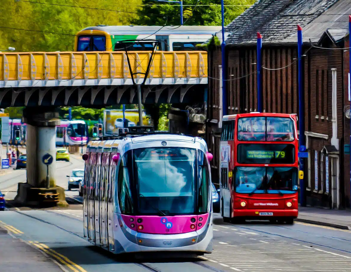 Bus, tram and rail services operating in Wolverhampton, West Midlands
